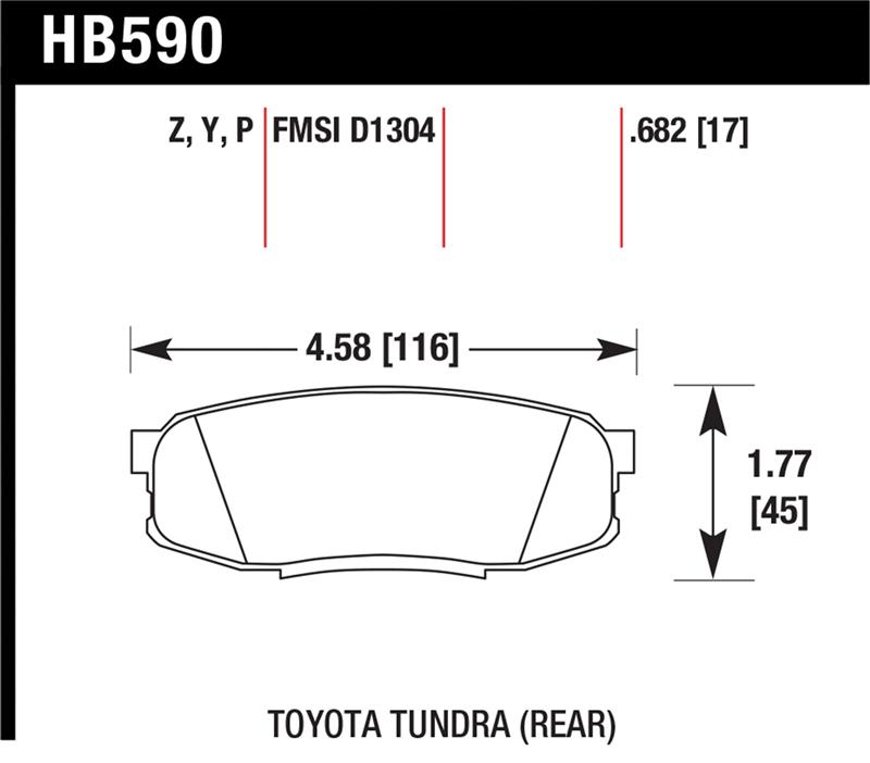 Toyota Land Cruiser Brake Pads - Rear - Hawk Performance - Super Duty - `08-`10